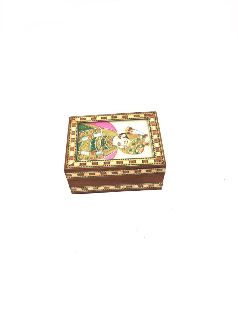 Handcrafted Jewelry Marble Box With Miniature Hand Painting By Tamrapatra