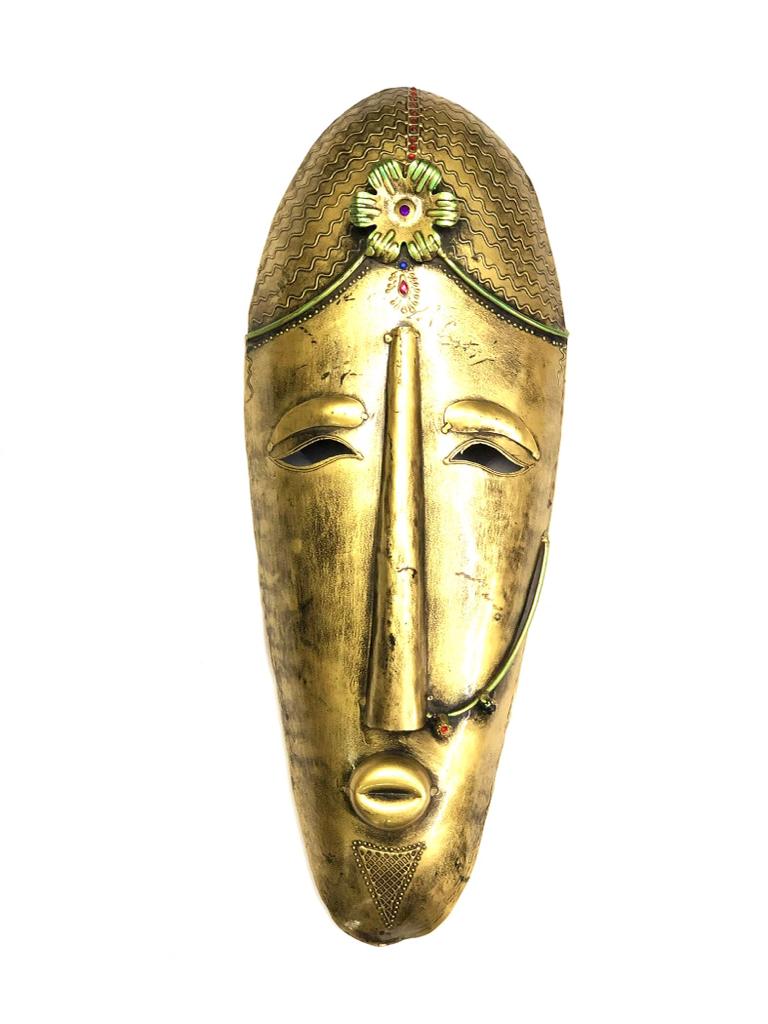 Metal Mask Male Female Wall Art In Exclusive Handcrafted In India By Tarmapatra