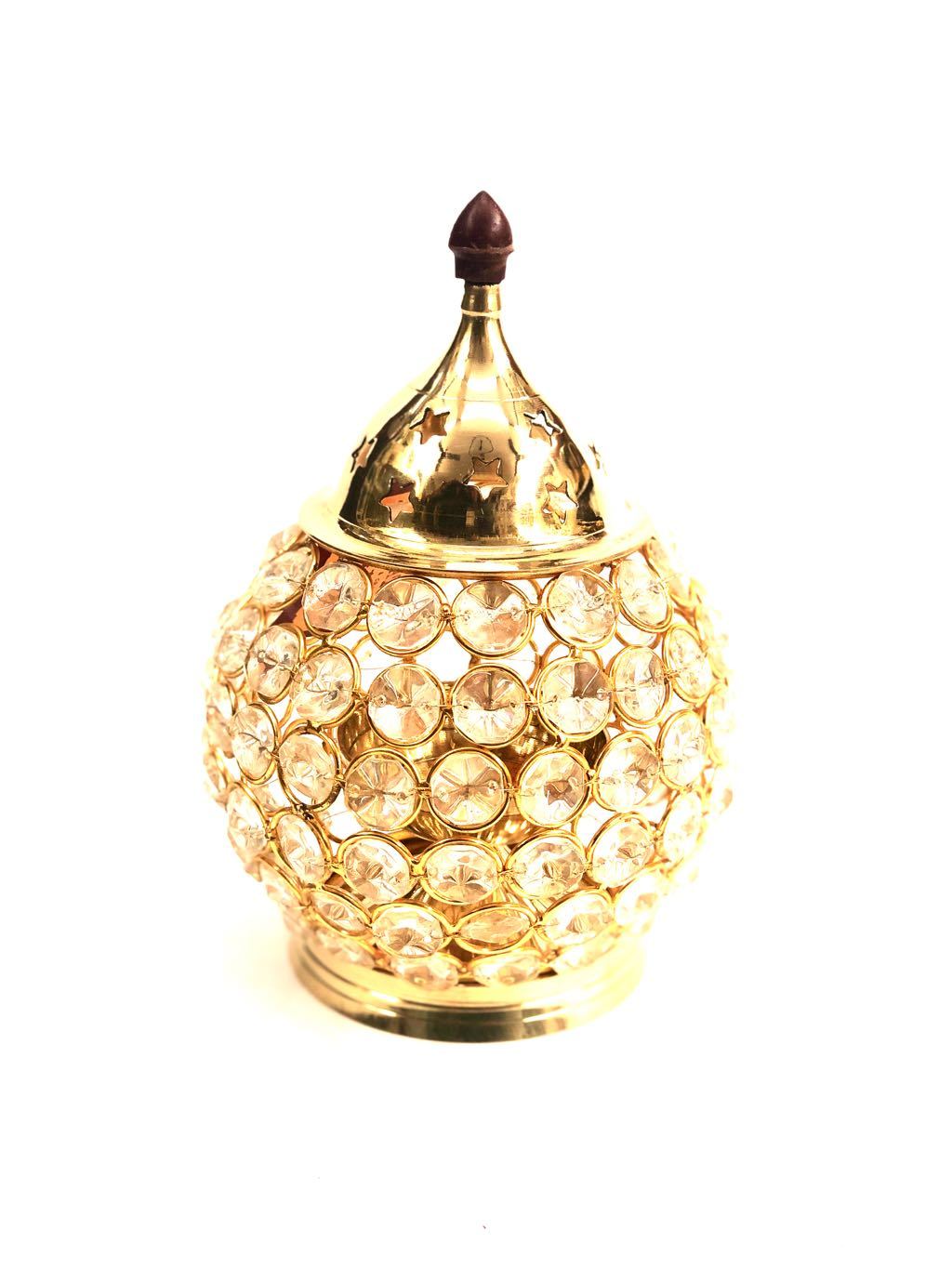 Crystal Matki Style Diya To Lighten Your Space Brass Decor Tamrapatra
