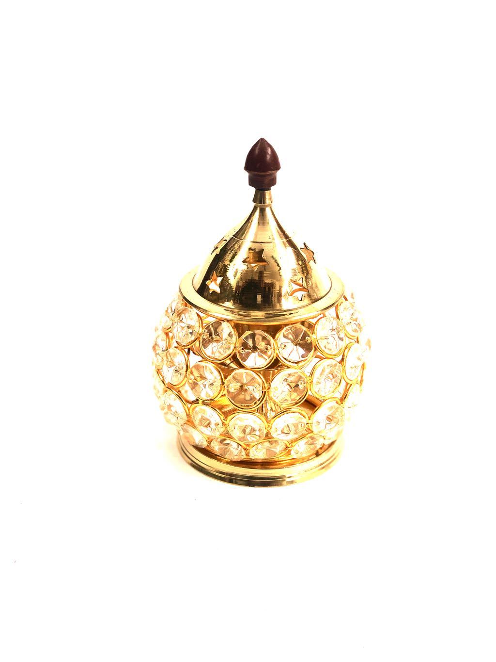 Crystal Matki Style Diya To Lighten Your Space Brass Decor Tamrapatra