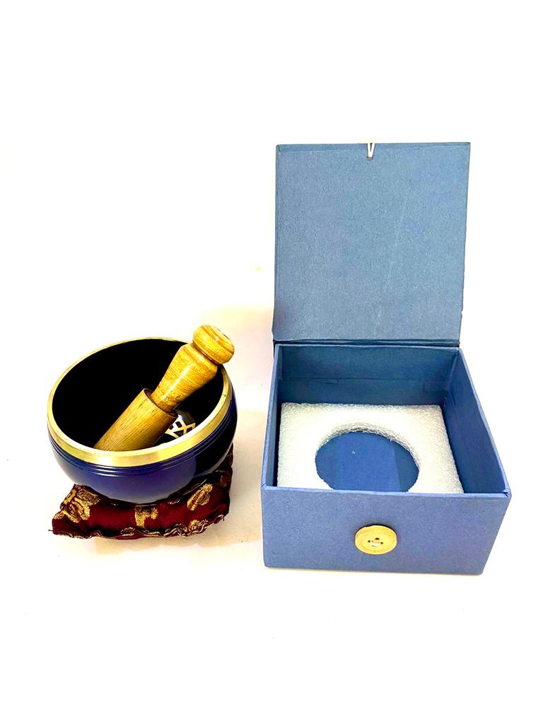 Chakra Bowl Meditation With Cushion & Stick in Attractive Box By Tamrapatra