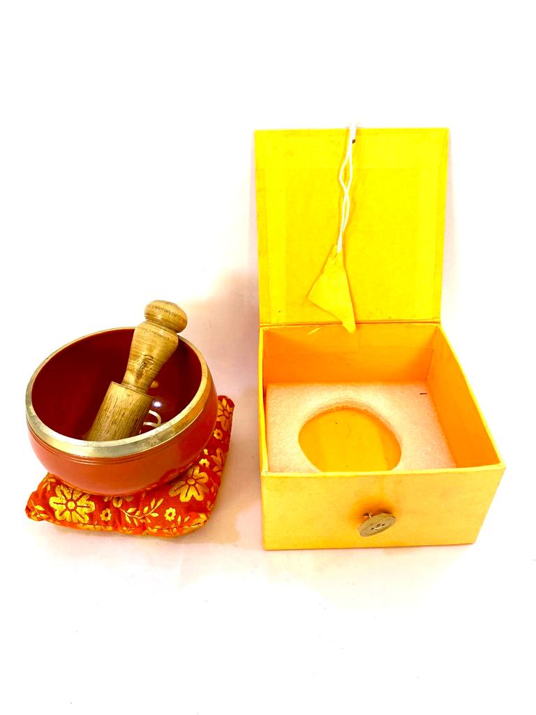 Chakra Bowl Meditation With Cushion & Stick in Attractive Box By Tamrapatra