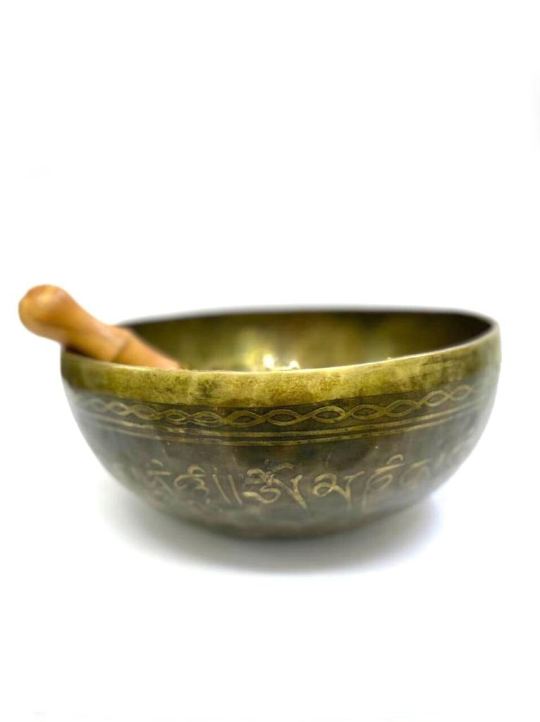 Big Mediation Bowl Original Brass Extraordinary Collection Carving From Tamrapatra