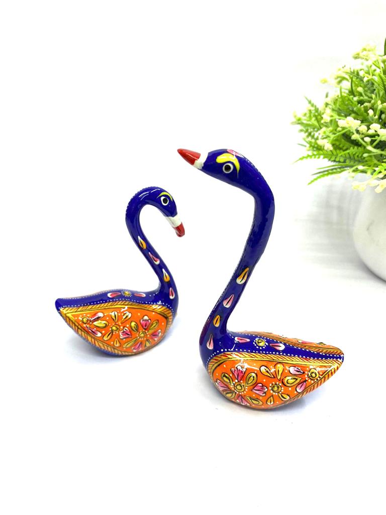 Meenakari Art Swan Pair Aluminum Enamel Artware Vastu Range By Tamrapatra