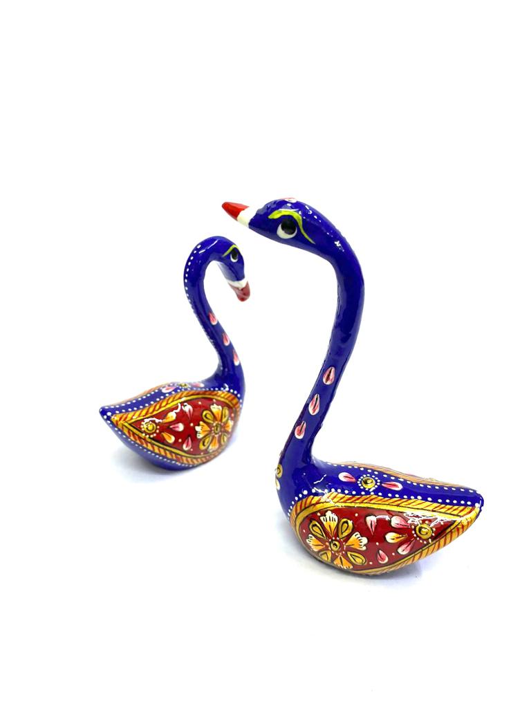 Meenakari Art Swan Pair Aluminum Enamel Artware Vastu Range By Tamrapatra