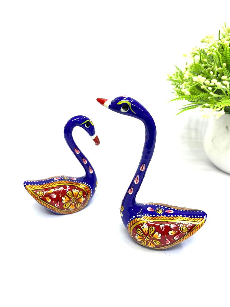 Meenakari Art Swan Pair Aluminum Enamel Artware Vastu Range By Tamrapatra