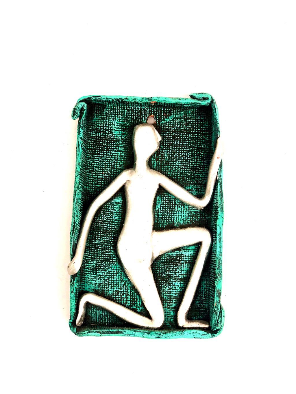 Excellent Sculpture Of Man In Different Shape Plates Terracotta Tamrapatra