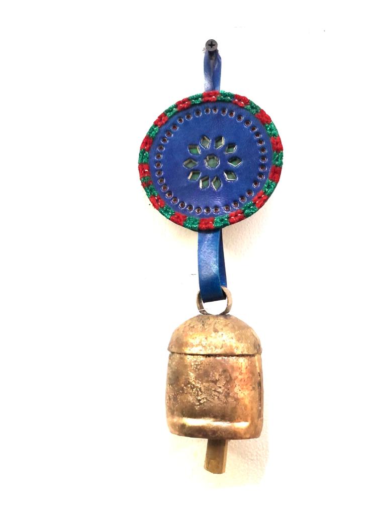 Metal Iron Copper M Size Melodious Chime Bell With Leather Belt From Tamrapatra