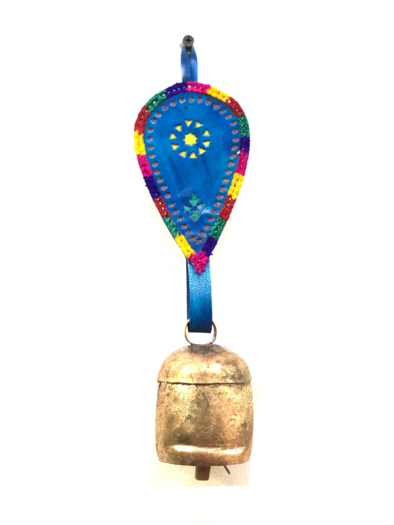 Metal Iron Copper M Size Melodious Chime Bell With Leather Belt From Tamrapatra