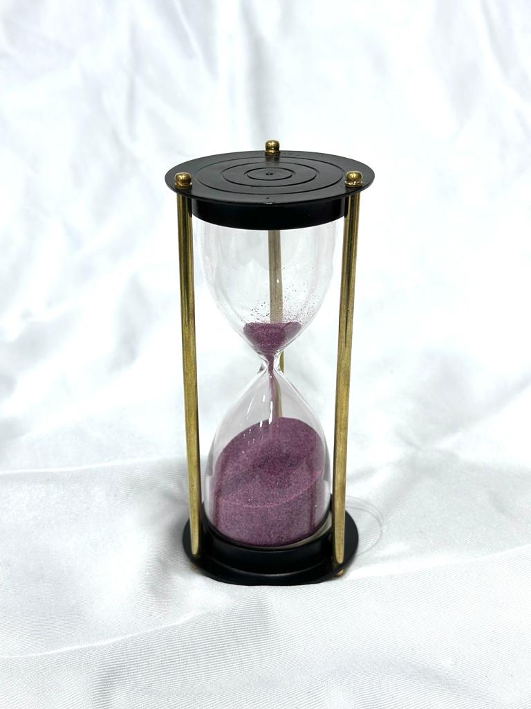 Metal Brass Sand Timer Desk Corporate Home Office Souvenir Art By Tamrapatra