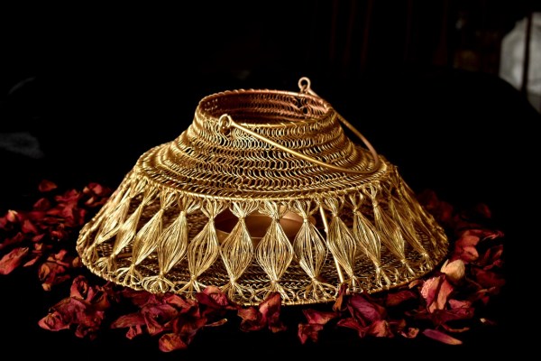 Metal Crochet Designer Lanterns In Premium Golden Shades From Tamrapatra