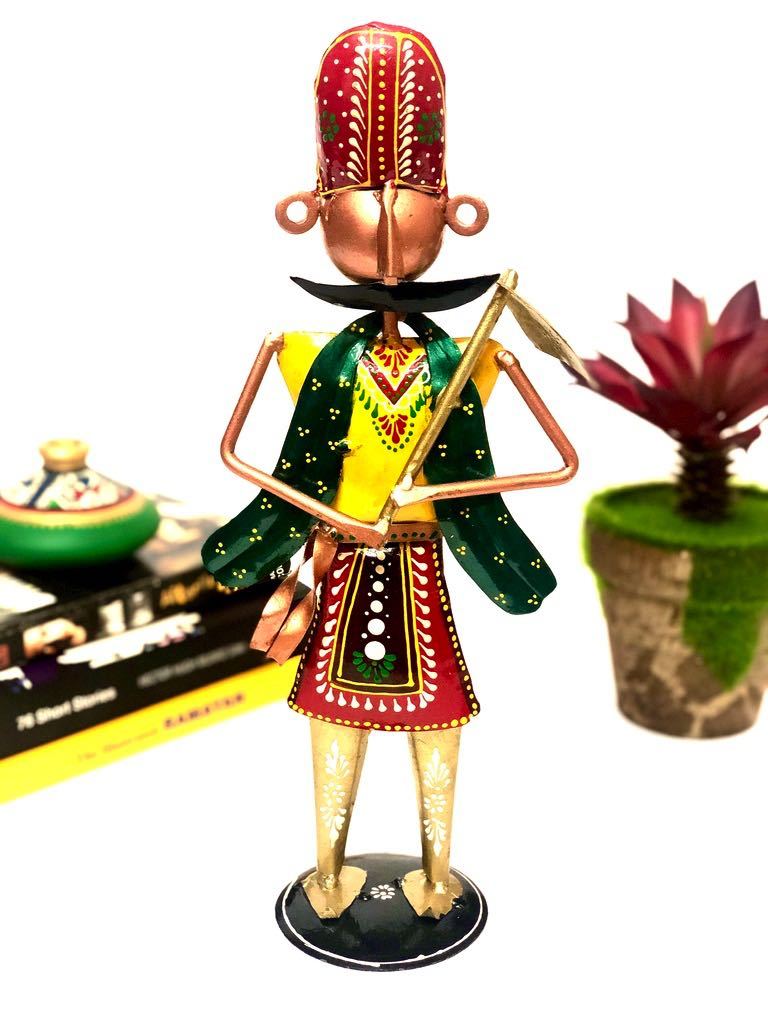 Farmer Man With Agricultural Tools Metal Collectible Tamrapatra - Tamrapatra