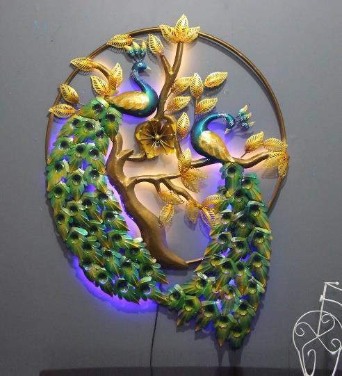 Metal Peacock Wall Décor In Ring Exclusive Handcrafted Decorations Tamrapatra