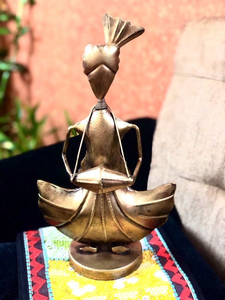 Modern Musician Playing Instruments Gold Metal Artifacts By Tamrapatra - Tamrapatra