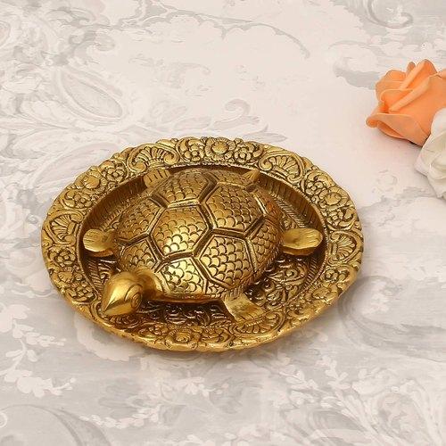 Vastu Tortoise With Plate In Metal Excellent Gifting Creations By Tamrapatra