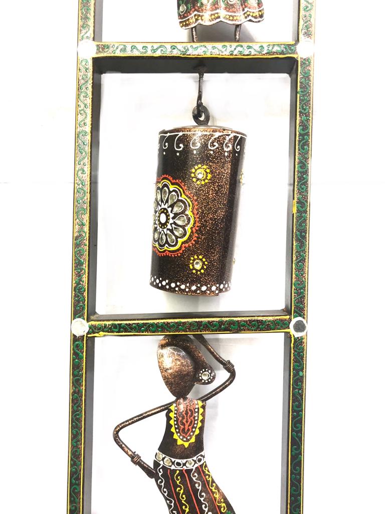 Lady Doll With Bells Handcrafted With Colorful Metal Wall Décor By Tamrapatra