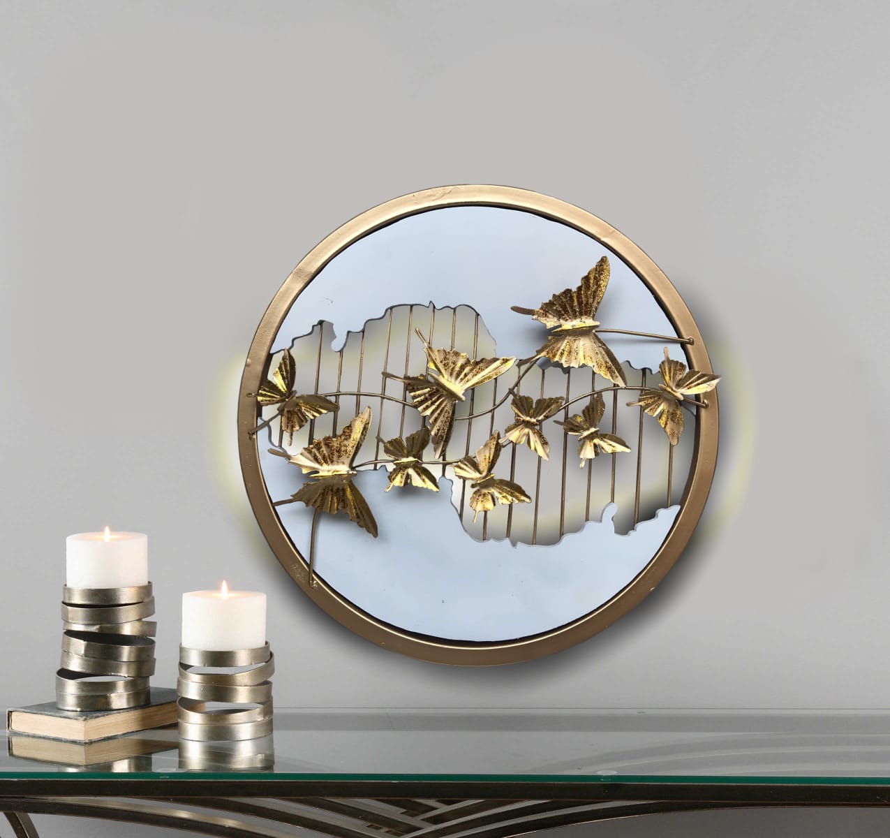 Magnificent Ring Metal Butterfly Birds Wall Décor Designed To Impress By Tamrapatra