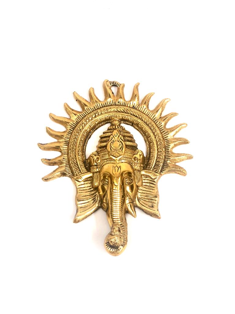 Ganesh Metal Face Home Décor  Wall Hanging Auspicious Gifts By Tamrapatra