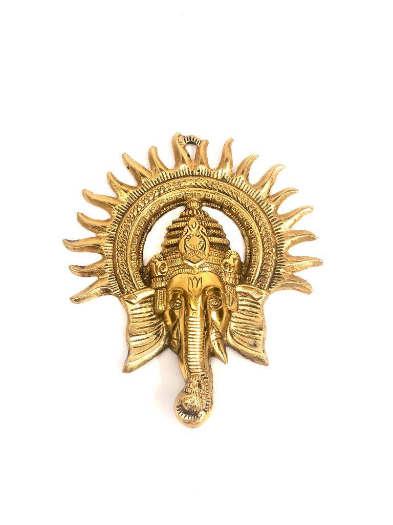Ganesh Metal Face Home Décor Wall Hanging Auspicious Gifts By Tamrapatra