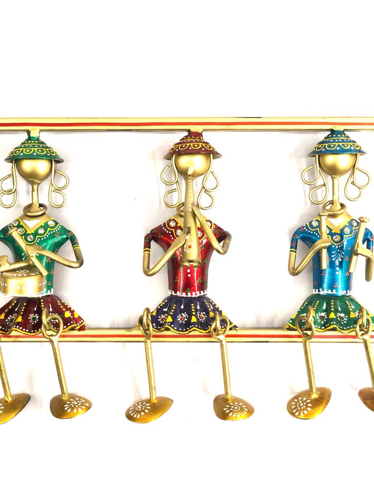 Metal Craft Excellence In Sitting Lady Musicians On Frame Art By Tamrapatra
