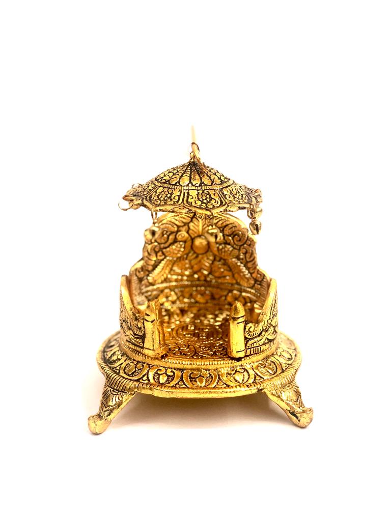 Beautiful Metal Singhasan Throne For Placing Religious Idols By Tamrapatra