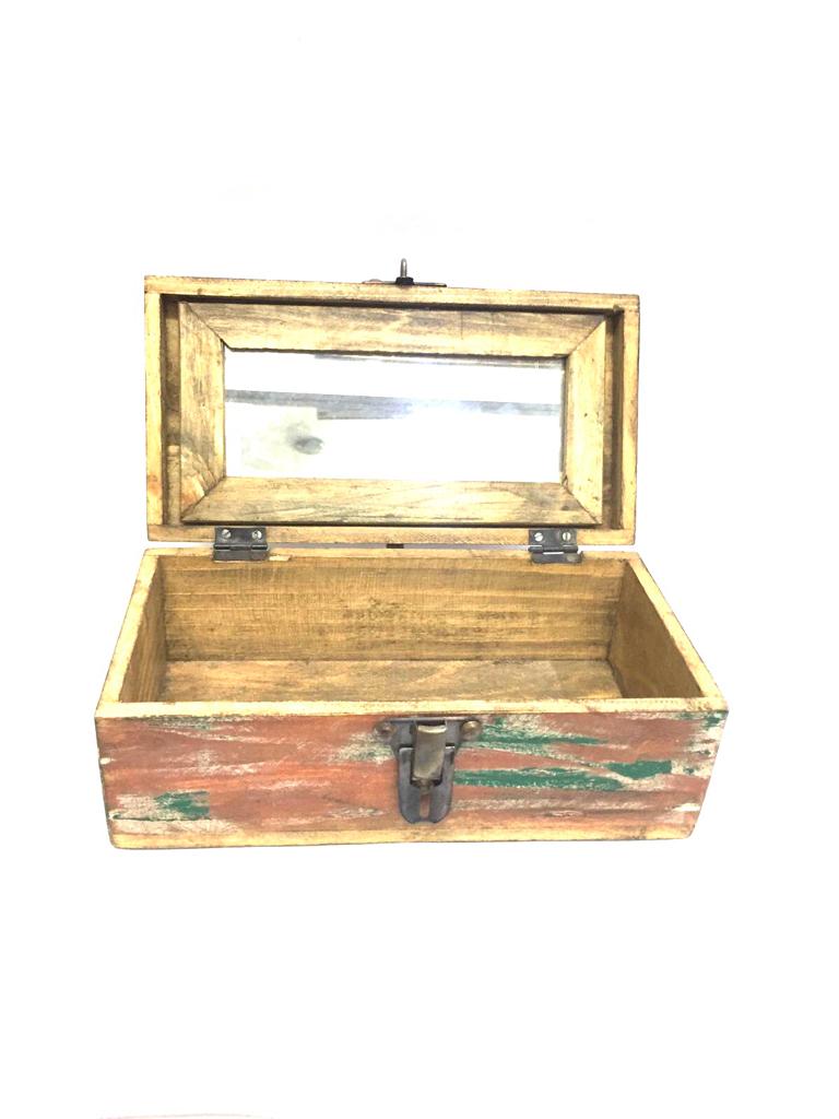 Rustic Finish Exclusive Unisex Storage Box For Grooming Accessories Tamrapatra