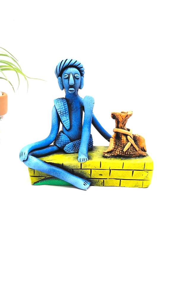 Man Sitting On A Brick Structure Best Collection Of Terracotta By Tamrapatra