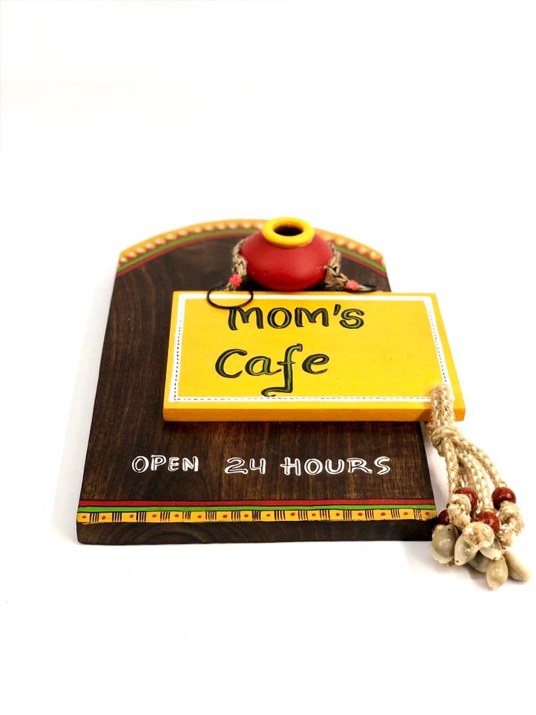Mom's Café With Red Pot Face & 2 Spoons Décor Attraction For Visitors Tamrapatra