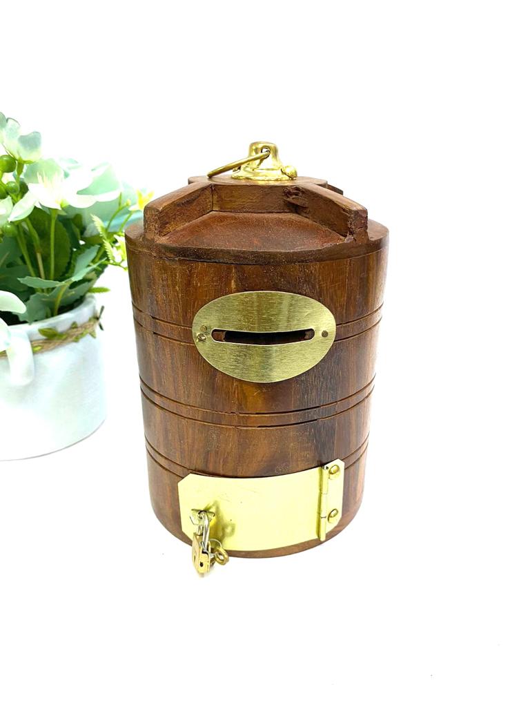 Money Coin Piggy Bank Wooden Artwork In Various Designs From Tamrapatra