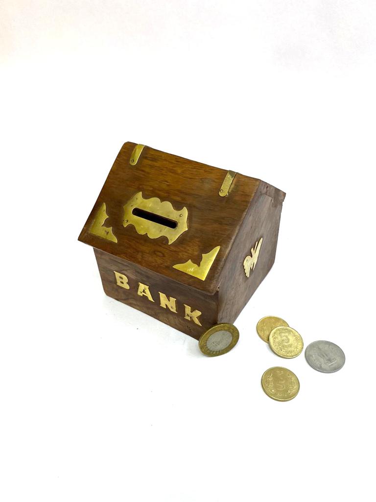 Money Coin Piggy Bank Wooden Artwork In Various Designs From Tamrapatra