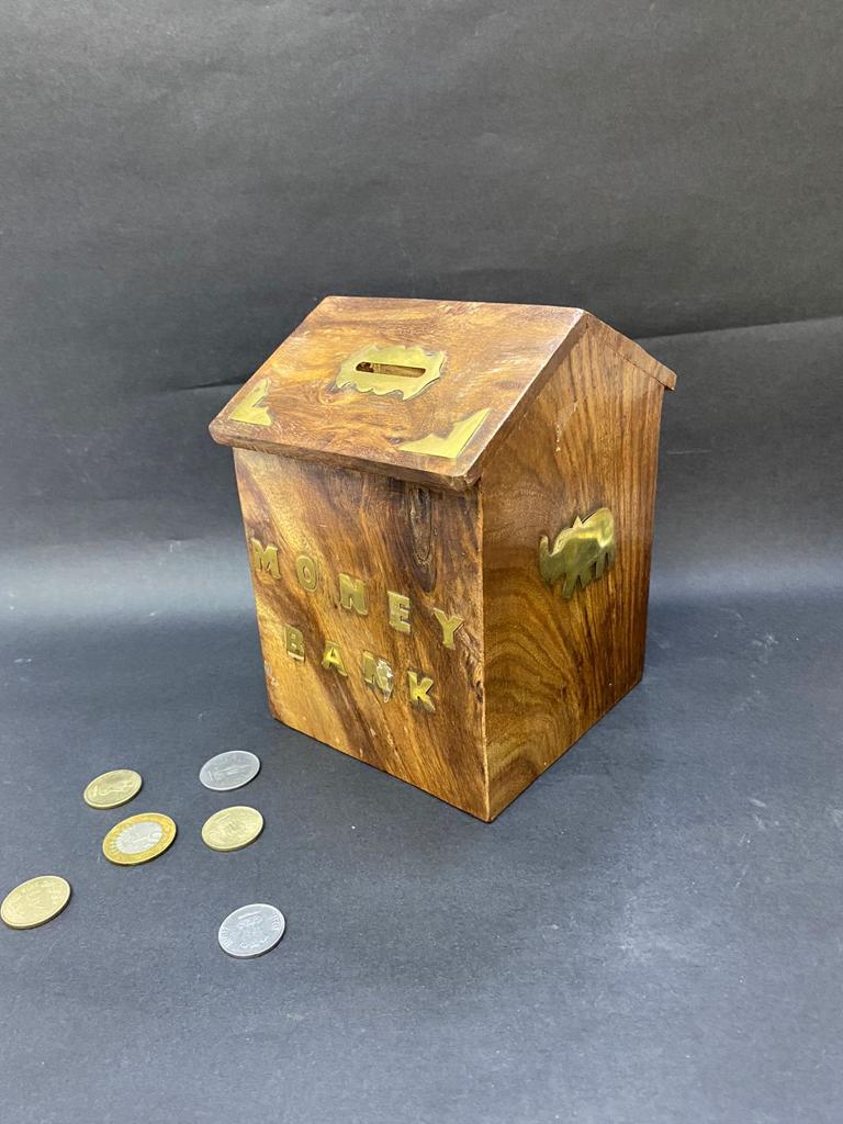 Money Coin Piggy Bank Wooden Artwork In Various Designs From Tamrapatra