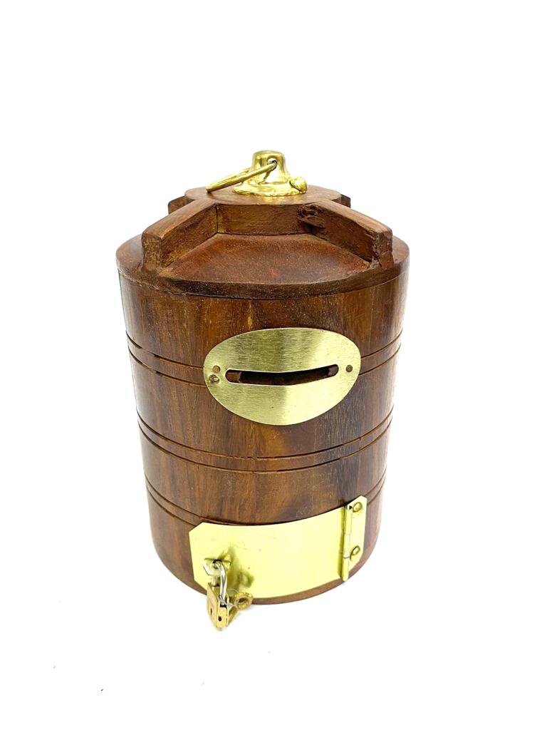 Money Coin Piggy Bank Wooden Artwork In Various Designs From Tamrapatra
