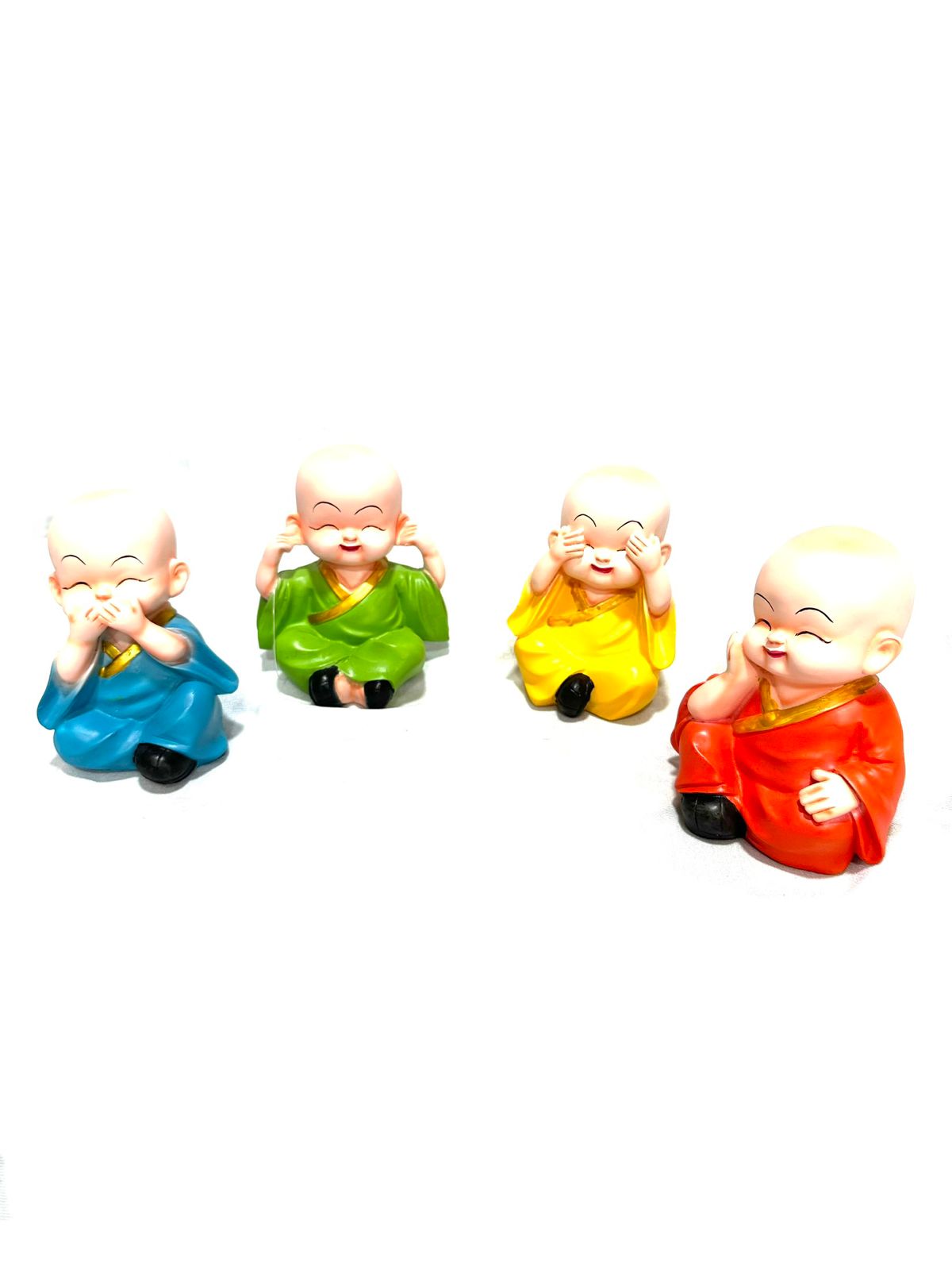 Spiritual Monks Set Of 4 Multicolor Artistic Designs Classy Collection By Tamrapatra