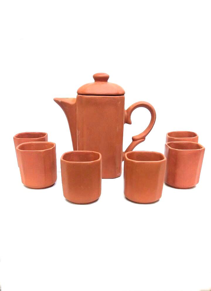 Morning Jug Set With Beautiful Shaped Jugs & 4/6 Glasses Serve Drinks Tamrapatra