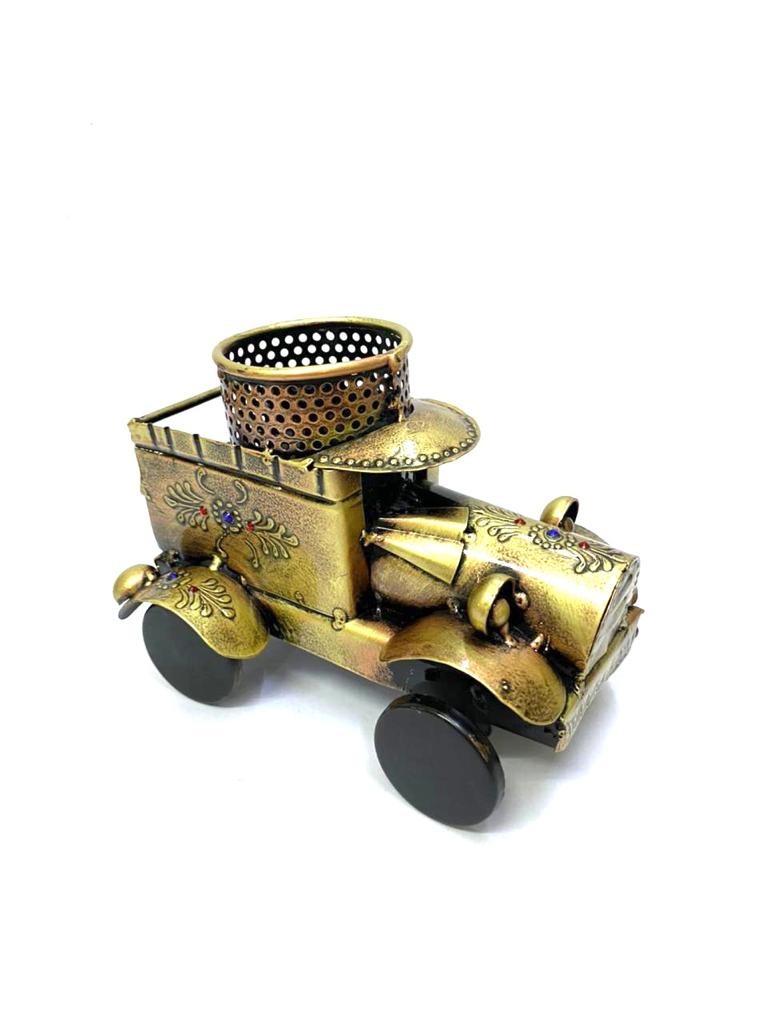 Metal Moving Motor Car Pen Utility Holder Extraordinary Artwork From Tamrapatra