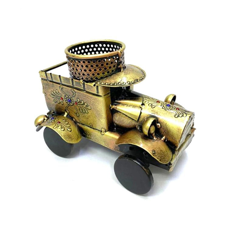 Metal Moving Motor Car Pen Utility Holder Extraordinary Artwork From Tamrapatra