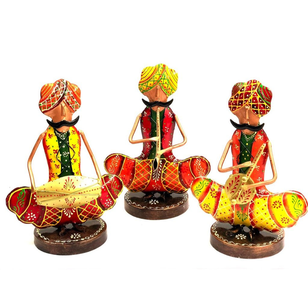 Sitting Moustache Man Metal Artifact For All Music Lovers Attraction By Tamrapatra