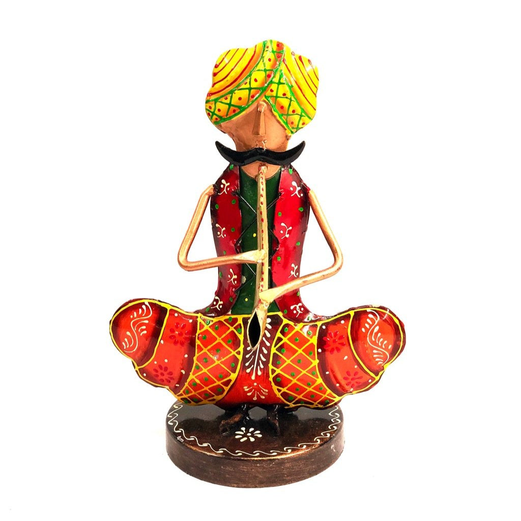Sitting Moustache Man Metal Artifact For All Music Lovers Attraction By Tamrapatra