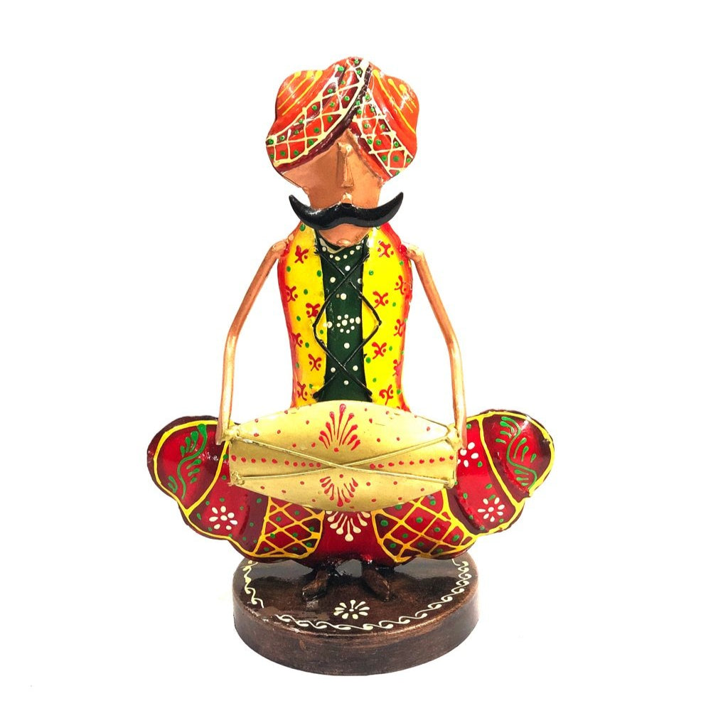 Sitting Moustache Man Metal Artifact For All Music Lovers Attraction By Tamrapatra