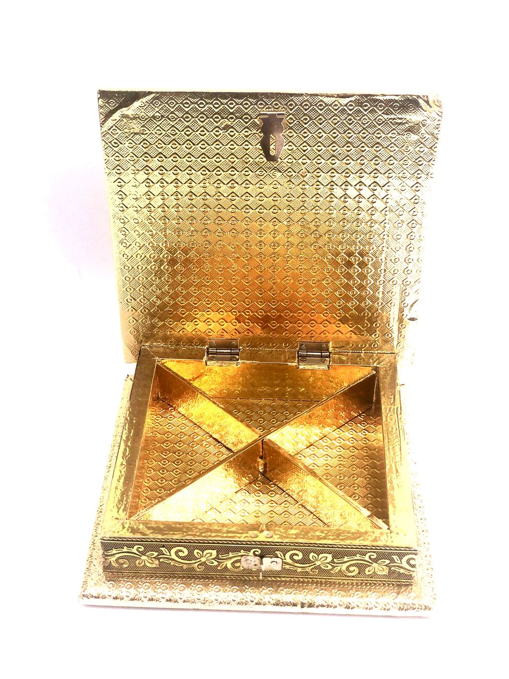 Dry Fruit Box For Festival & Wedding Gifts Meenakari Wooden Box Tamrapatra