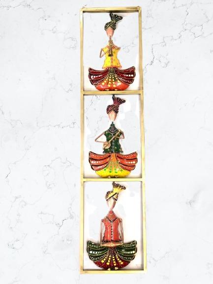 3 Sitting Musicians Metal Vertical Frame Excellent Metal Crafts By Tamrapatra