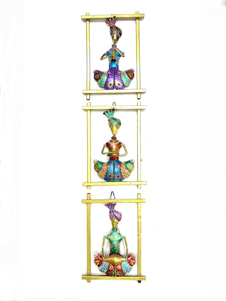 Musical Theme Wall Hanging Traditional Man Playing Instruments By Tamrapatra