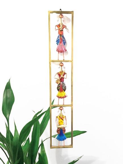 3 Standing Lady Musicians In Vertical Frame To Beautify Pillars By Tamrapatra