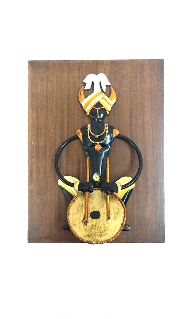 Wooden Metal Musician On Frame Interesting Art Handcrafted From Tamrapatra