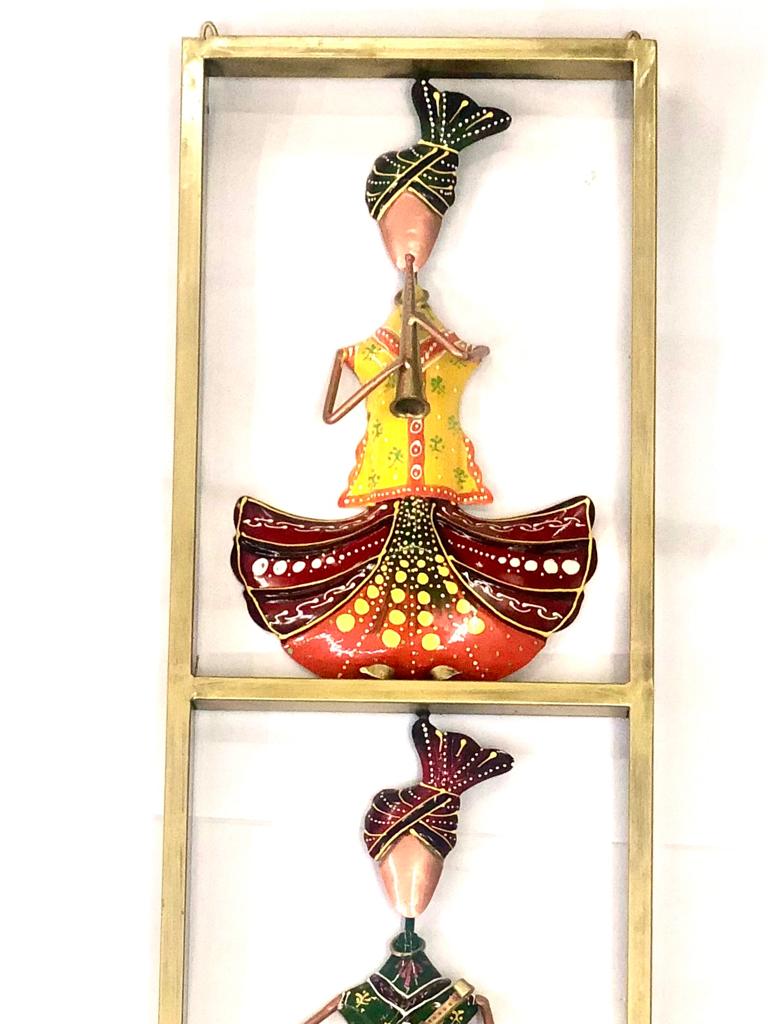3 Sitting Musicians Metal Vertical Frame Excellent Metal Crafts By Tamrapatra