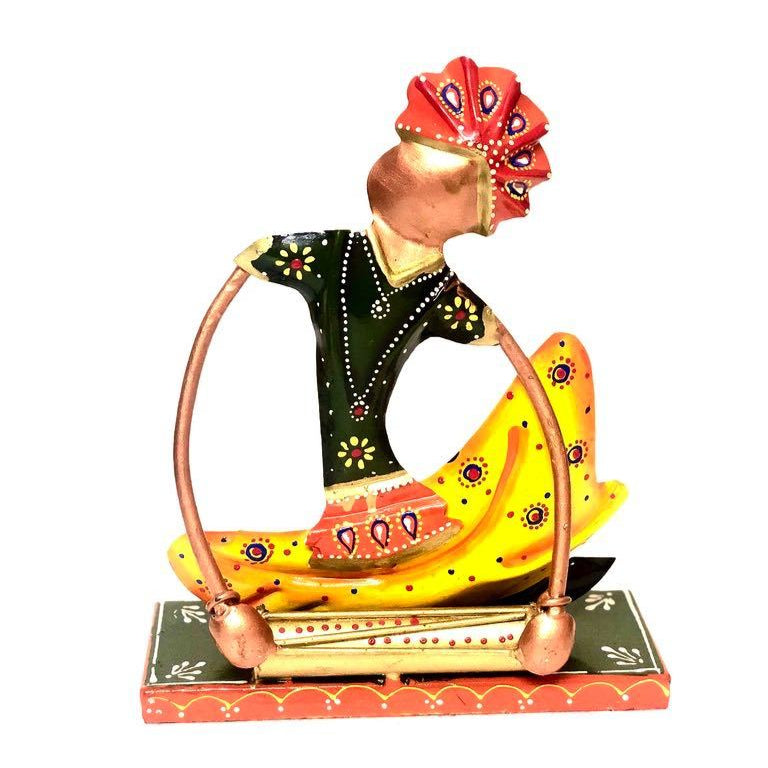 Musician Nagpuri Style Metal Decoration Hand Painted By Tamrapatra - Tamrapatra