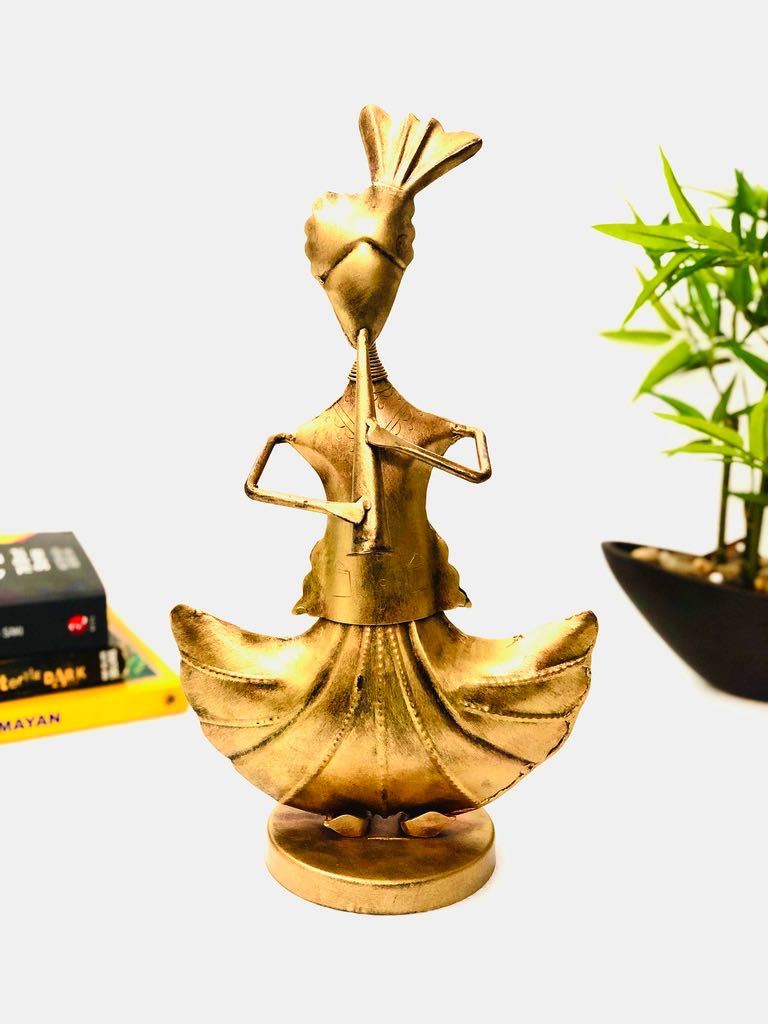 Modern Musician Playing Instruments Gold Metal Artifacts By Tamrapatra - Tamrapatra