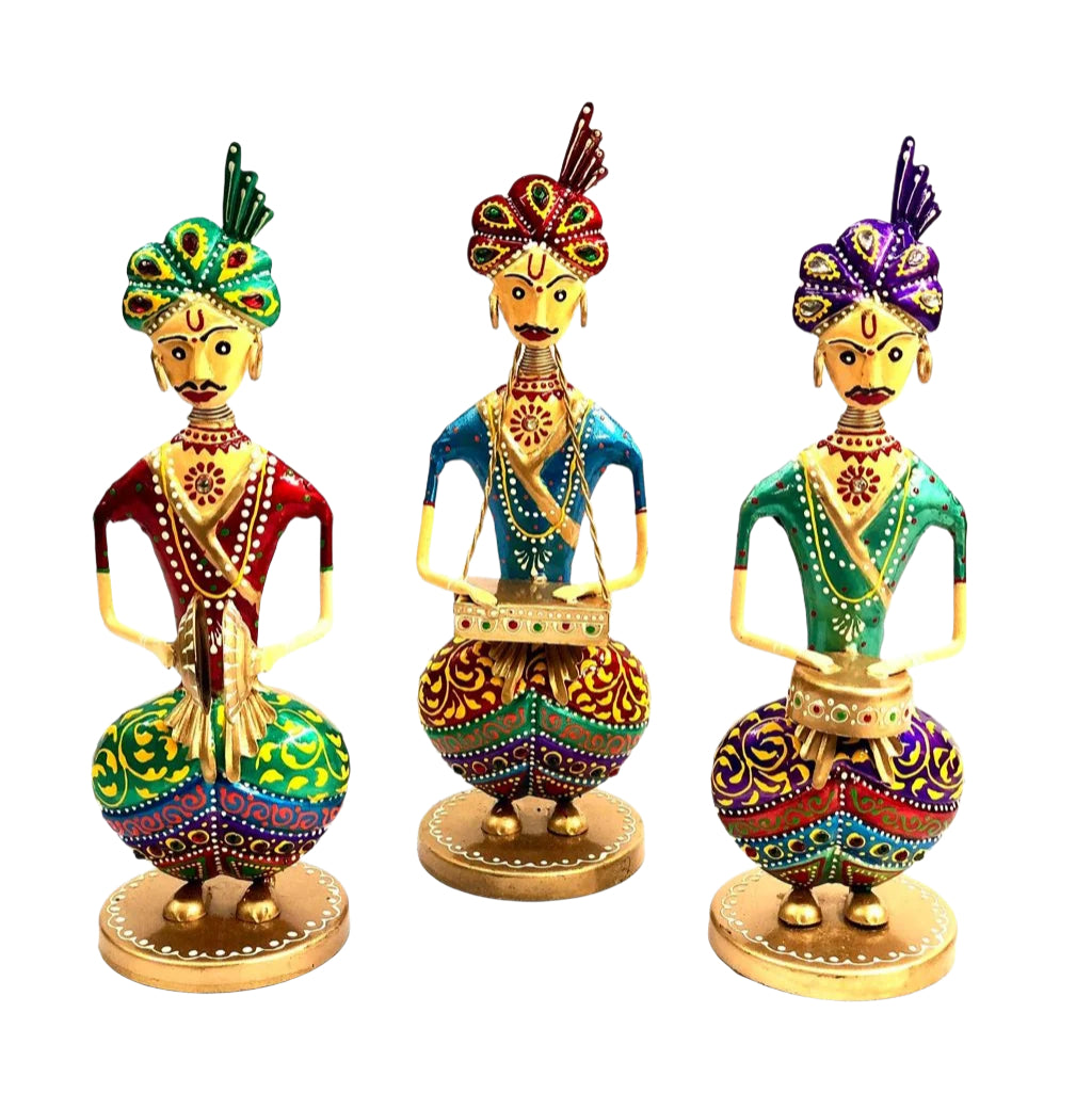 Face Musician Turban Style Playing Various Instruments Gifts From Tamrapatra
