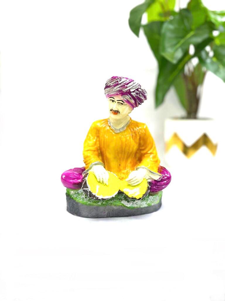 Male Villager Musicians In Traditional Resin Collectible Home Décor Tamrapatra
