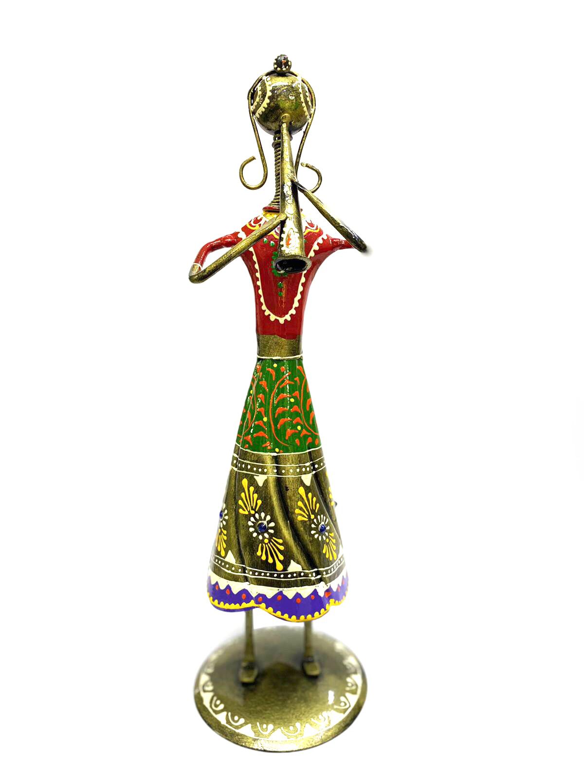 Lady Musician With Indian Attire Extraordinary Metal Creations By Tamrapatra